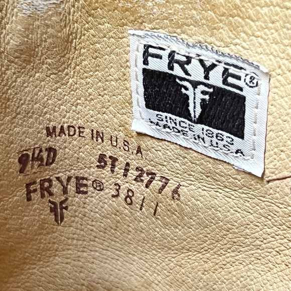 Vintage FRYE Cognac Leather Pull On Heeled Cowboy Boots 3811 - Picture 8 of 8